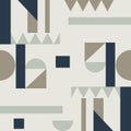 Color blocks seamless patterns with variated shapes blue beige and pale green color pattern vector.