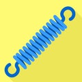 Color blue coil icon, flat style