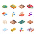 Color Board Games Icons Set 3d Isometric View. Vector Royalty Free Stock Photo