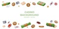 Color border for online casino on white background. Realistic vector set Royalty Free Stock Photo