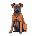 Vibrant Boxer Dog Cartoon Illustration On White Background Royalty Free Stock Photo