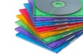 Color boxes for computer compact disc Royalty Free Stock Photo
