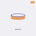 2 color Bracelet concept vector icon. isolated two color Bracelet vector sign symbol designed with blue and orange colors can be