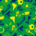 Color brazil icons and symbols seamless pattern eps10 Royalty Free Stock Photo