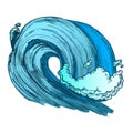 Color Breaking Tropical Sea Marine Wave Storm Vector