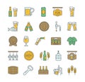 Color brewery icons set