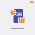 2 color Budget Accounting concept vector icon. isolated two color Budget Accounting vector sign symbol designed with blue and