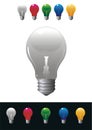 Color Bulb Lamps Isolated