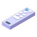 Color bulb remote control icon isometric vector. Lamp light