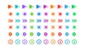 Color bullet points. Geometric icons with arrows, circles, squares for list, minimal modern navigation simple buttons for headline Royalty Free Stock Photo