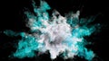 Color Burst - colorful cyan grey smoke explosion fluid particles alpha matte