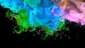 Color Burst colorful pink blue green smoke explosion fluid particles alpha matte