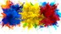 Color Burst - Multiple colorful smoke explosions fluid particles alpha matte