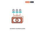 2 color business shareholders concept line vector icon. isolated two colored business shareholders outline icon with blue and red