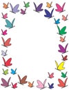 Color butterflies frame