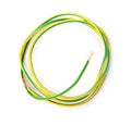 Color cable on white background, top view