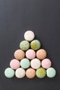 Color cake macarons, sweet macaroon. Royalty Free Stock Photo