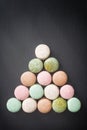 Color cake macarons, sweet macaroon. Royalty Free Stock Photo