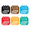 color calendars icon. Christmas day on the calendar.2018 December 25, Royalty Free Stock Photo
