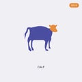 2 color Calf concept vector icon. isolated two color Calf vector sign symbol designed with blue and orange colors can be use for