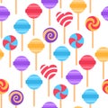Color candy seamless pattern on white background.
