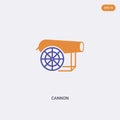 2 color Cannon concept vector icon. isolated two color Cannon vector sign symbol designed with blue and orange colors can be use Royalty Free Stock Photo