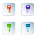 Color Car key with remote icon isolated on white background. Car key and alarm system. Set colorful icons in square Royalty Free Stock Photo