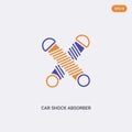 2 color Car shock absorber concept vector icon. isolated two color Car shock absorber vector sign symbol designed with blue and Royalty Free Stock Photo