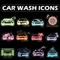 Color car wash icons