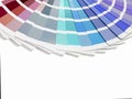 Color card palette, samples for colour definition. Guide of paint samples, colored catalog. Royalty Free Stock Photo