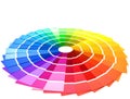 Color card palette, samples for colour definition. Guide of paint samples, colored catalog. Photo close up. Royalty Free Stock Photo