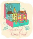 Color cartoon home