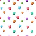 Color cartoon tooth seamless pattern