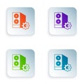 Color Case of computer setting icon isolated on white background. Computer server. Workstation. Adjusting, service