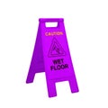 Color caution wet floor signs on white Royalty Free Stock Photo