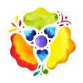 7 color of chakra mandala symbol concept, flower floral, watercolor painting Royalty Free Stock Photo