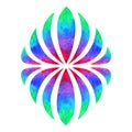 Color chakra mandala symbol concept, watercolor painting icon, illustration sign hand drawing Royalty Free Stock Photo