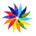 Color chakra mandala symbol concept, watercolor painting icon, illustration design sign hand drawing Royalty Free Stock Photo