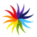 Color chakra mandala symbol concept, watercolor painting icon, illustration design sign hand drawing Royalty Free Stock Photo