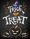 Color chalk Trick or Treat poster