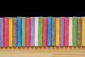 Color chalks arranged in line Royalty Free Stock Photo