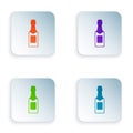 Color Champagne bottle icon isolated on white background. Set colorful icons in square buttons. Vector Royalty Free Stock Photo