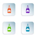 Color Champagne bottle icon isolated on white background. Set colorful icons in square buttons. Vector Royalty Free Stock Photo