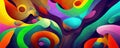 Color chaos art background psychedelic swirls wave