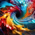 Color chaos: an image where the colors are mixed in an endless whirlpool of abstraction