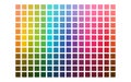Color chart designer tool texture pattern background. Color palette. Table color shades. Color harmony. Trend colors. Vector
