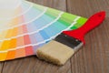 Color chart guide with brush Royalty Free Stock Photo