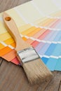 Color chart guide with brush Royalty Free Stock Photo