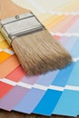 Color chart guide with brush Royalty Free Stock Photo