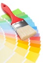 Color chart guide with brush Royalty Free Stock Photo